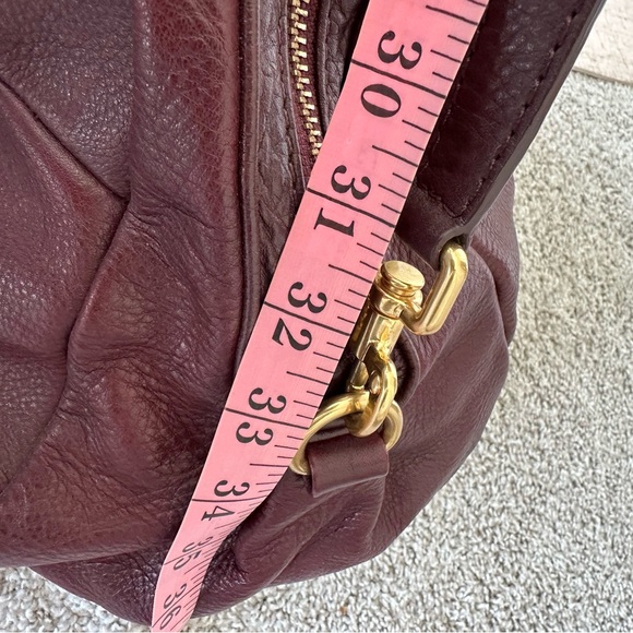 Marc By Marc Jacobs Maroon Leather Bowling Bag with Gold Hardware - Picture 8 of 10